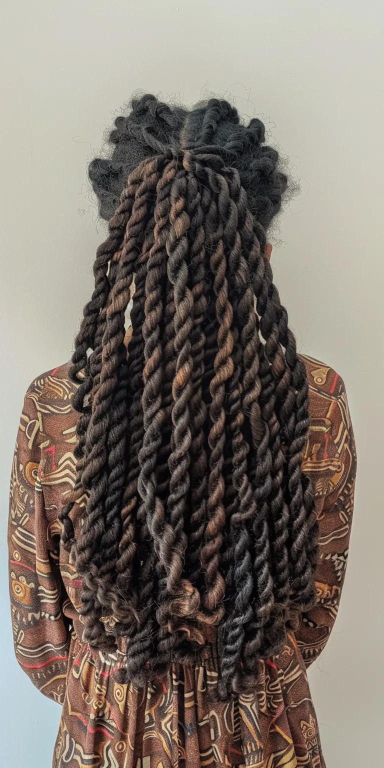 long butterfly locs Hair twists, Waterfall braids, Crochet Boho Layered hair