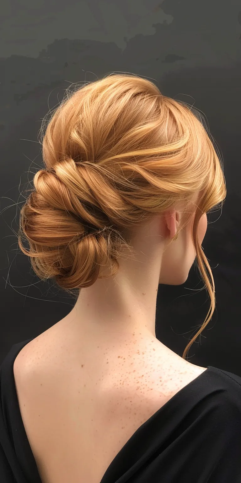 side bangs hairstyle Updo, Ballerina bun, Chignon, French twist, Milkmaid braid