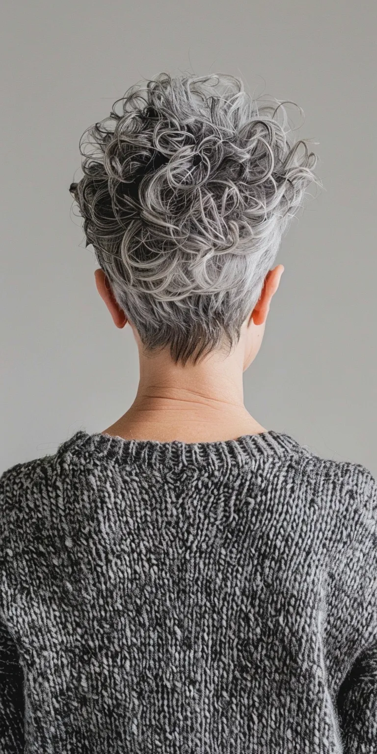 short haircuts for women over 60 Asymmetric cut, Digital perm, Short brush Pompadour, Layered hair