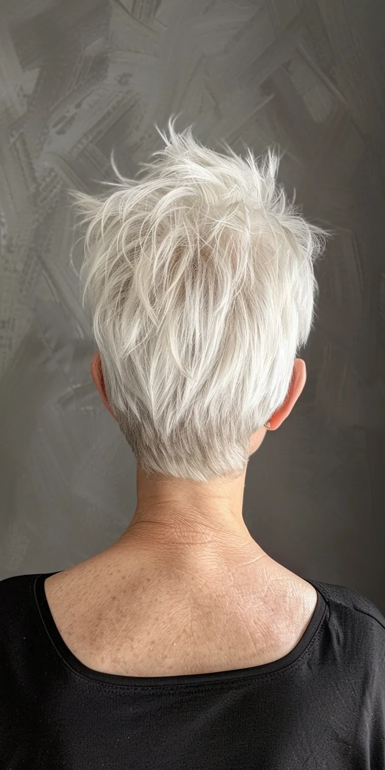 short choppy hairstyles Asymmetric cut, Pixie Short brush Digital perm, Feathered hair