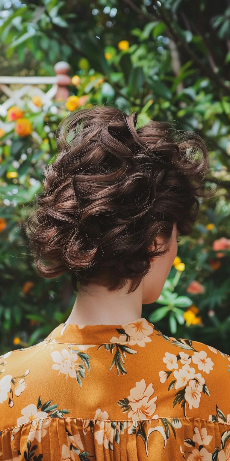 80s hairstyles women Updo, Milkmaid braid, Digital perm, Japanese women's hairstyles, Chignon