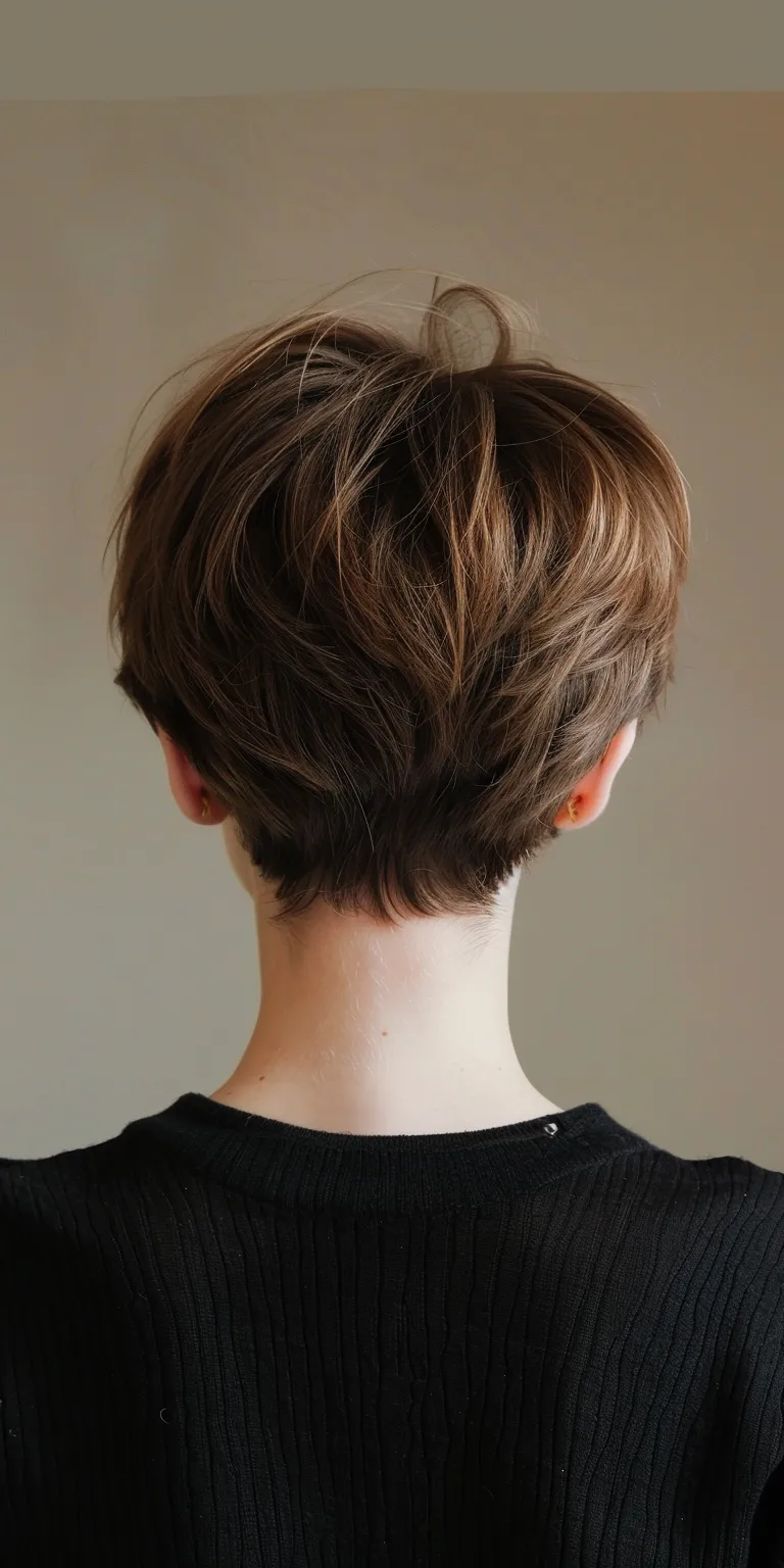 short haircuts for straight hair Asymmetric cut, Short brush Chignon, Tonsure, Pixie cut