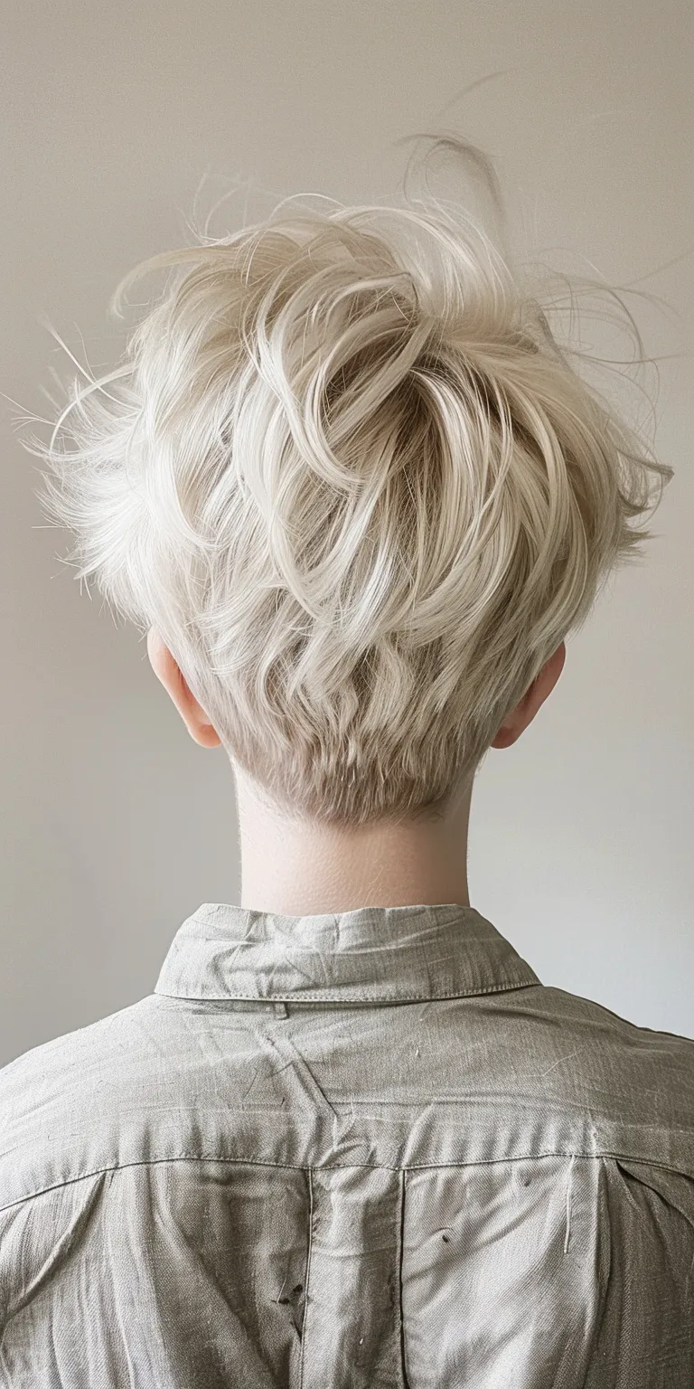 short edgy haircuts Asymmetric cut, Pixie Short brush Layered hair, Updo