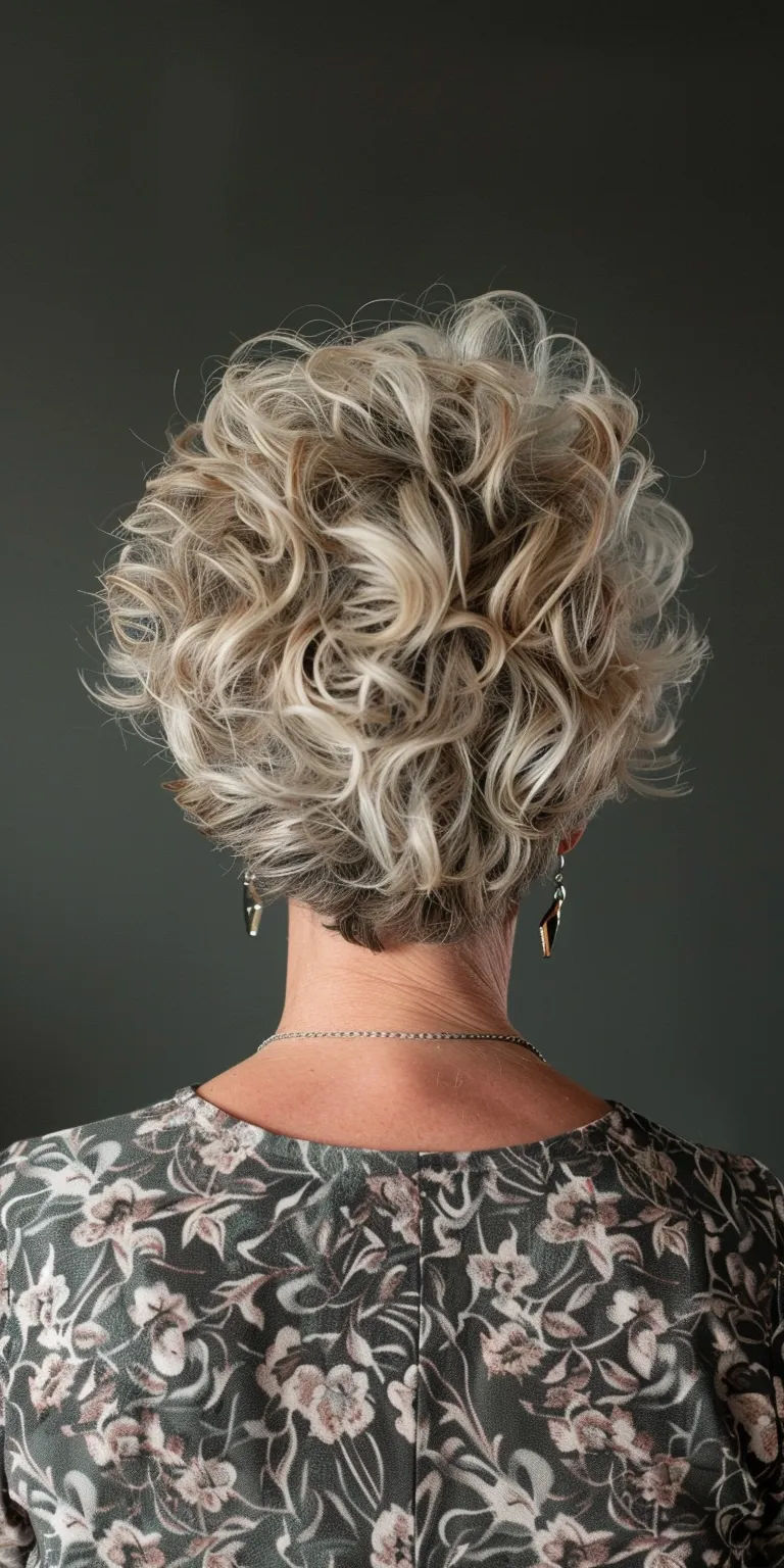 short curly haircuts for women Digital perm, Updo, Asymmetric cut, Historical Christian hairstyles, Chignon