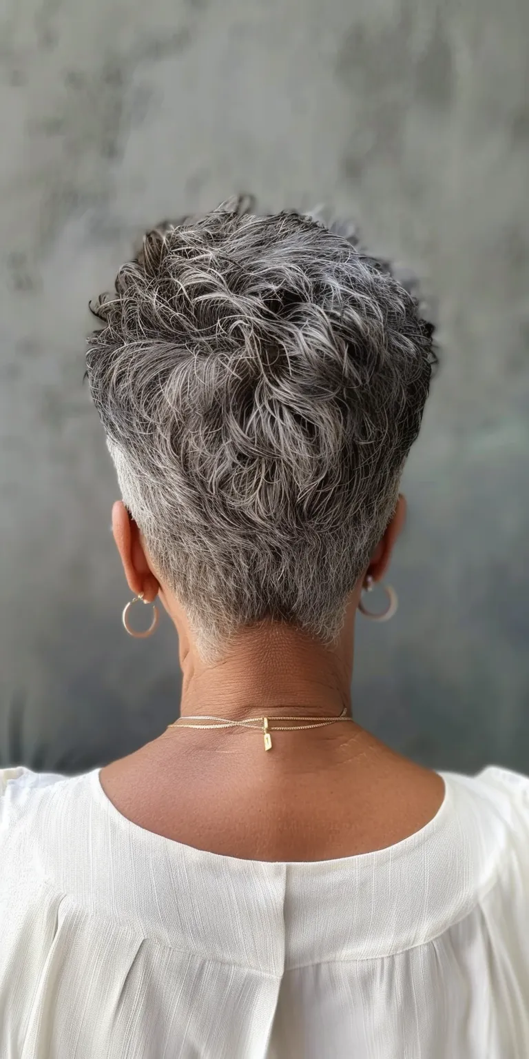 short hairstyles for thin hair over 50 Short brush cut, Digital perm, Asymmetric Pompadour, Pixie cut