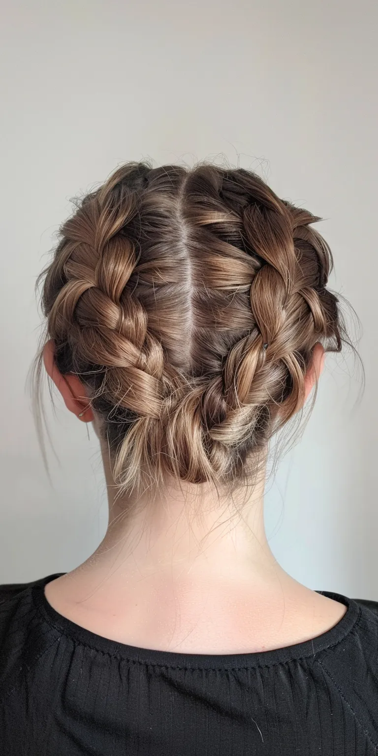 simple braid hairstyles Updo, Milkmaid braid, Waterfall braids, French twist