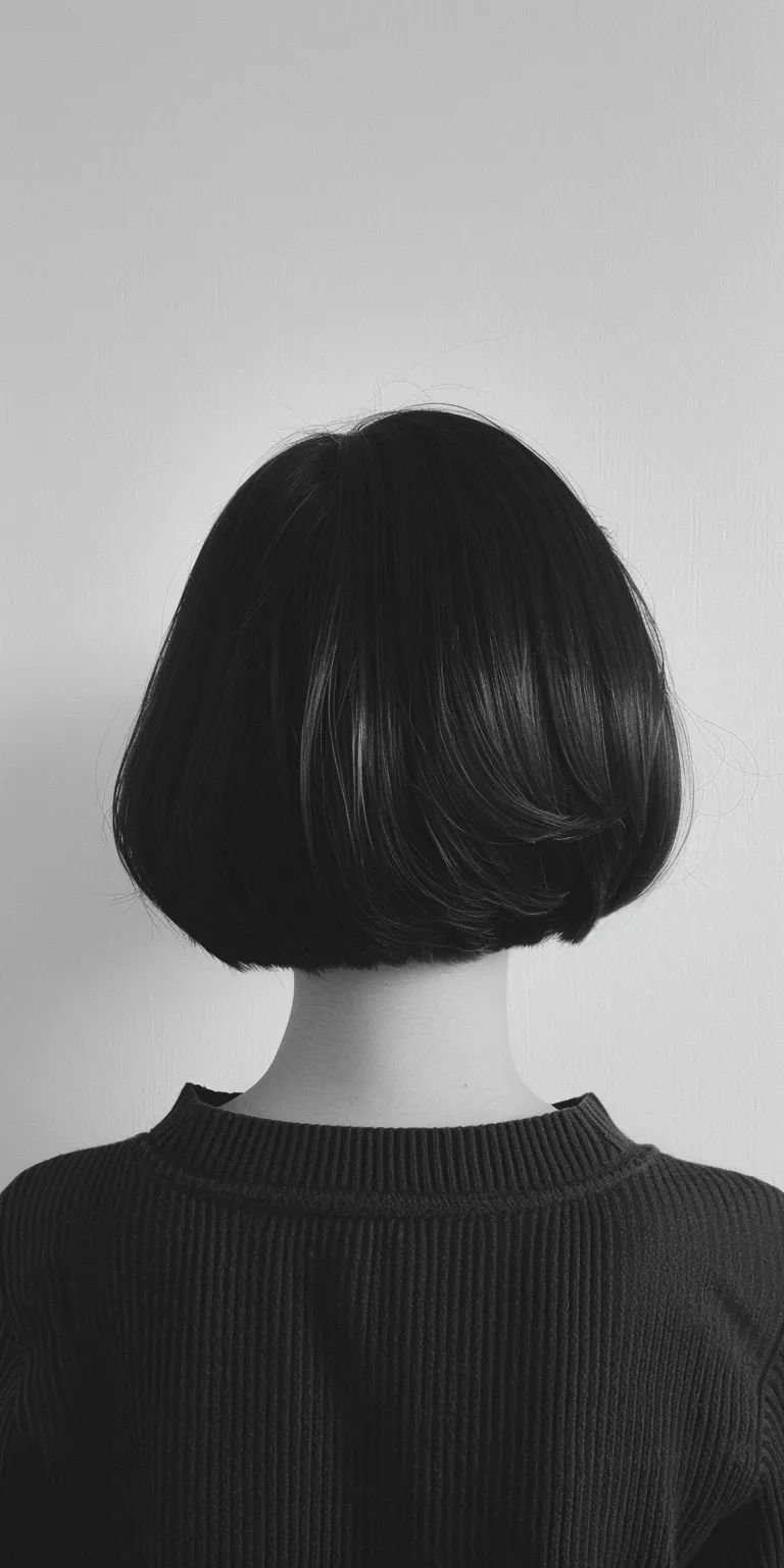 short wigs Asymmetric cut, Bob Short brush Chignon, Finger wave