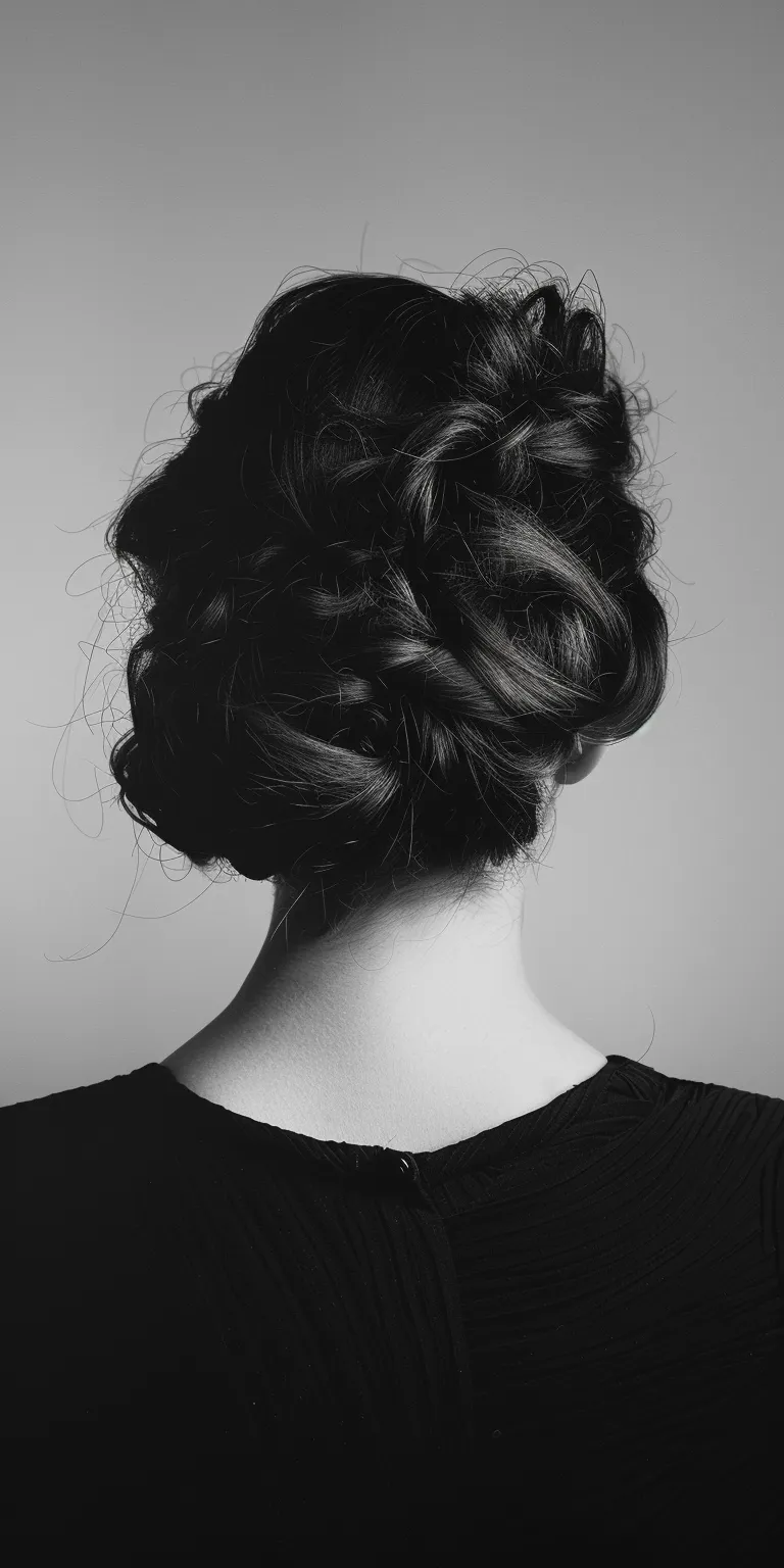 pomade hair Chignon, Updo, Milkmaid braid, Ballerina bun, French twist