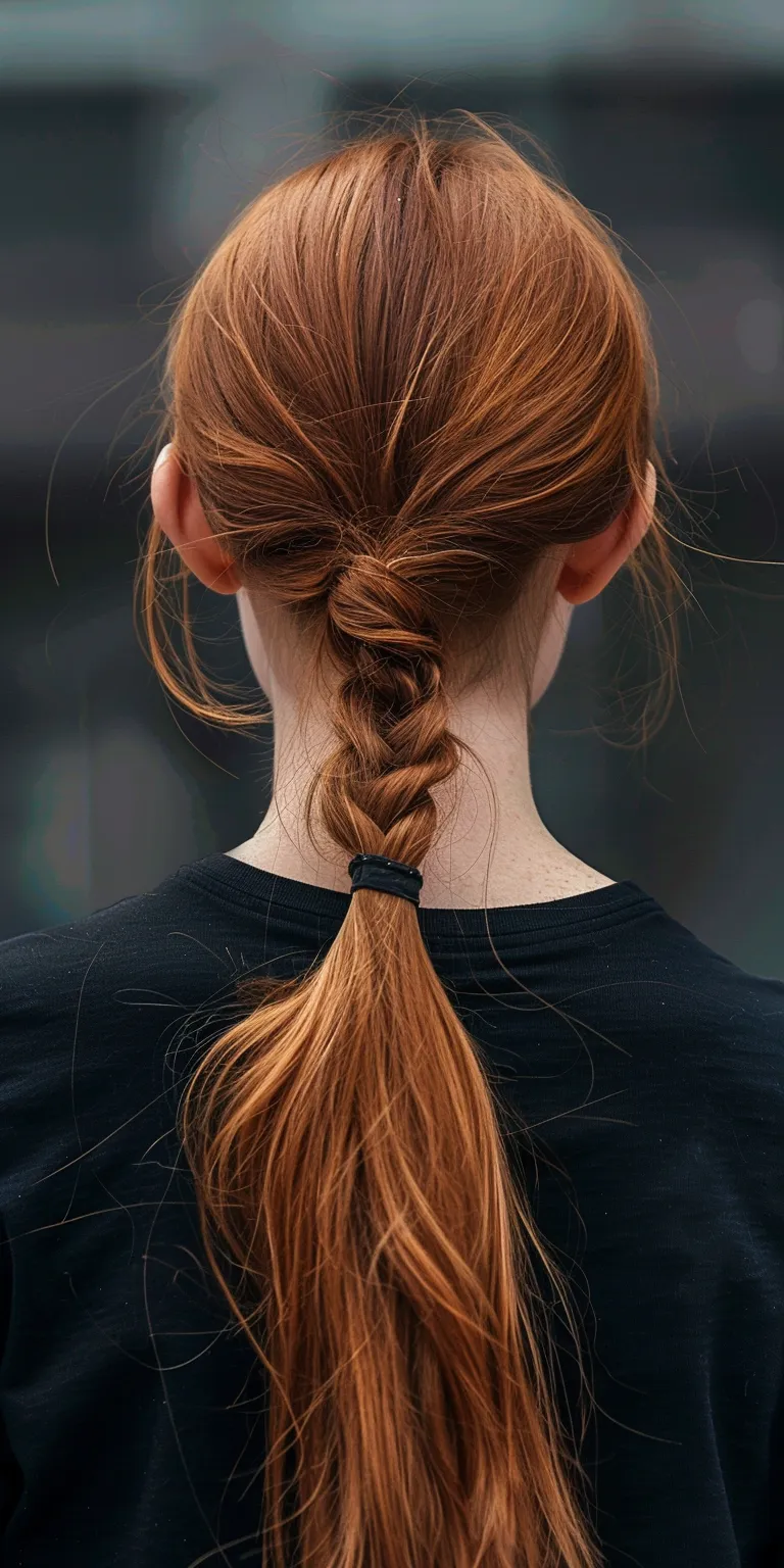 ponytail hairstyles French braid, Braid, twist, Pigtail, Milkmaid braid