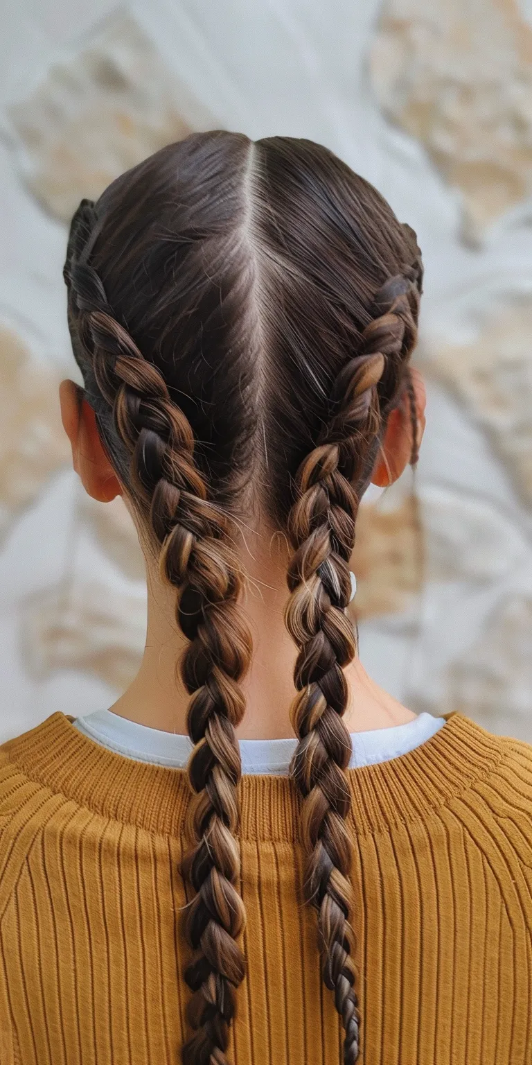 knotless braids with color French braid, Waterfall braids, Boho Milkmaid Braid