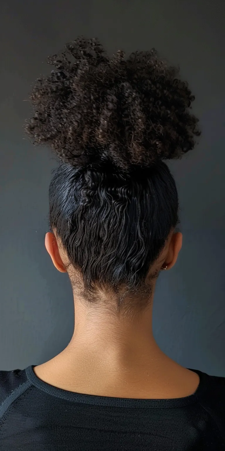 natural hair styles for ladies Digital perm, Afro puffs, Kinky hair, French twist, Asymmetric cut