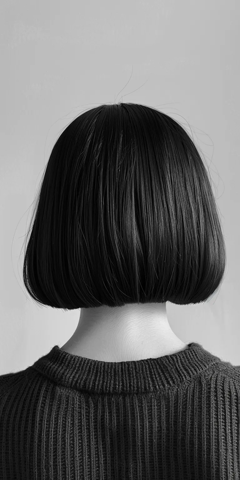 mid length bob Asymmetric cut, Bob Japanese women's hairstyles, Short brush Butterfly haircut