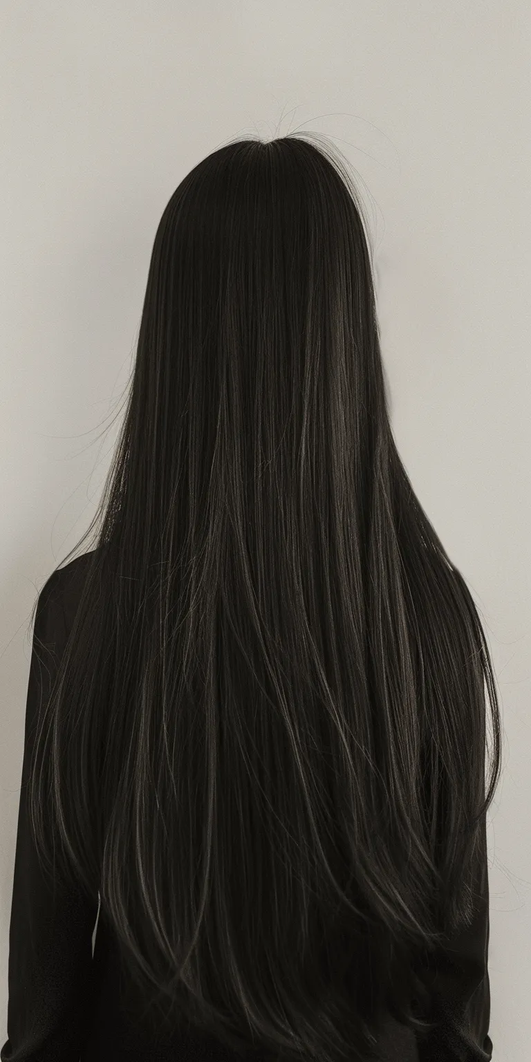 long straight hairstyles Long hair, Layered Asymmetric cut, Extensions, Japanese women's