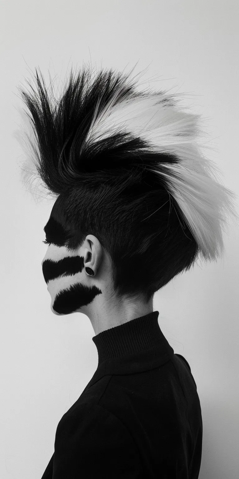 skunk hairstyle Asymmetric cut, Mohawk, Pompadour, Feathered hair, Butterfly haircut