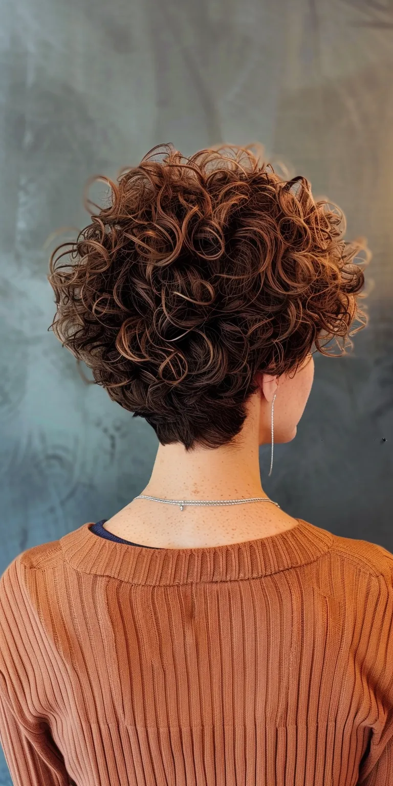 cute short curly hairstyles for older ladies Digital perm, Asymmetric cut, Short brush Ringlets, Layered hair