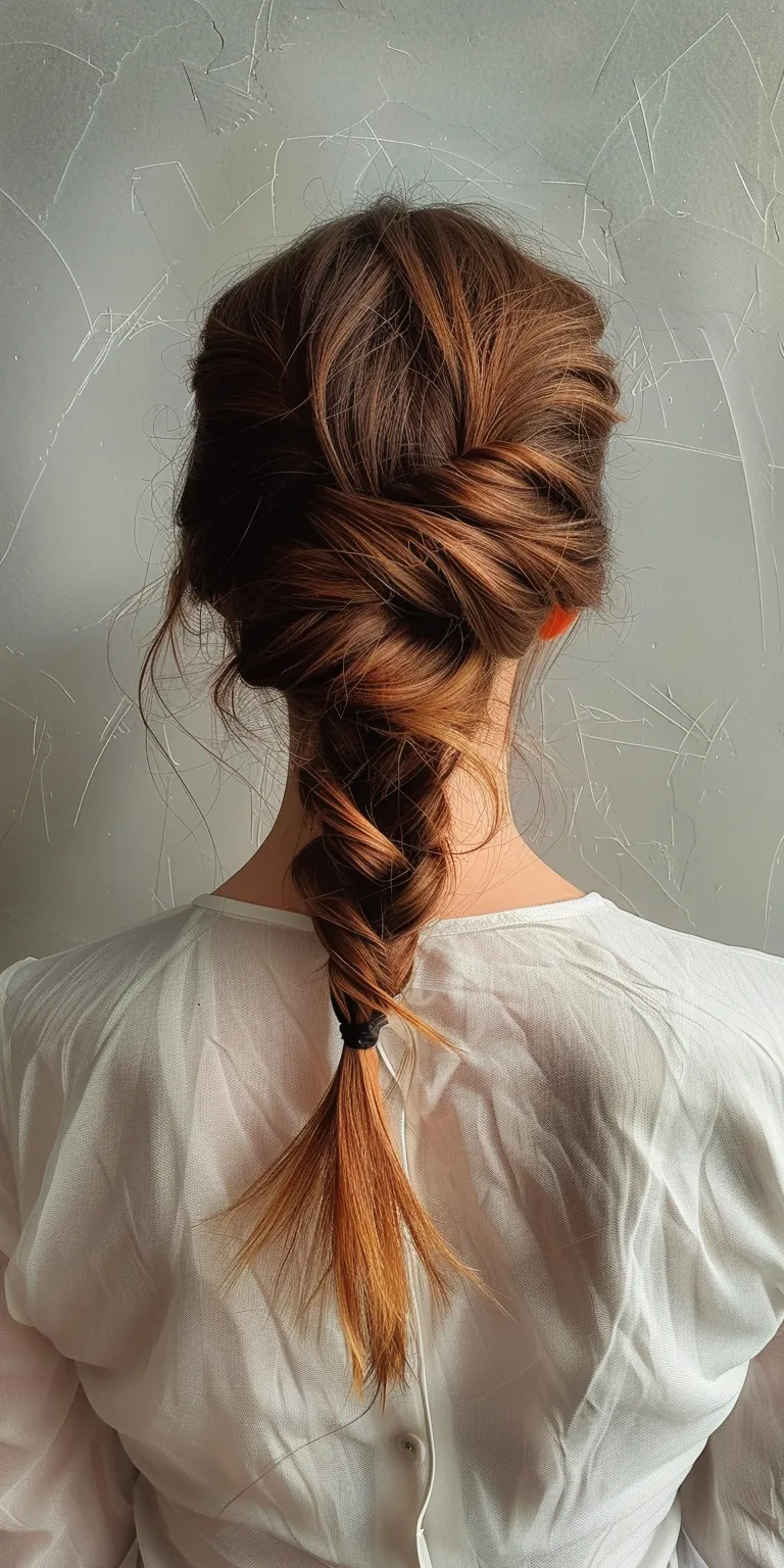 simple hairstyle man French braid, twist, Waterfall braids, Milkmaid Braid