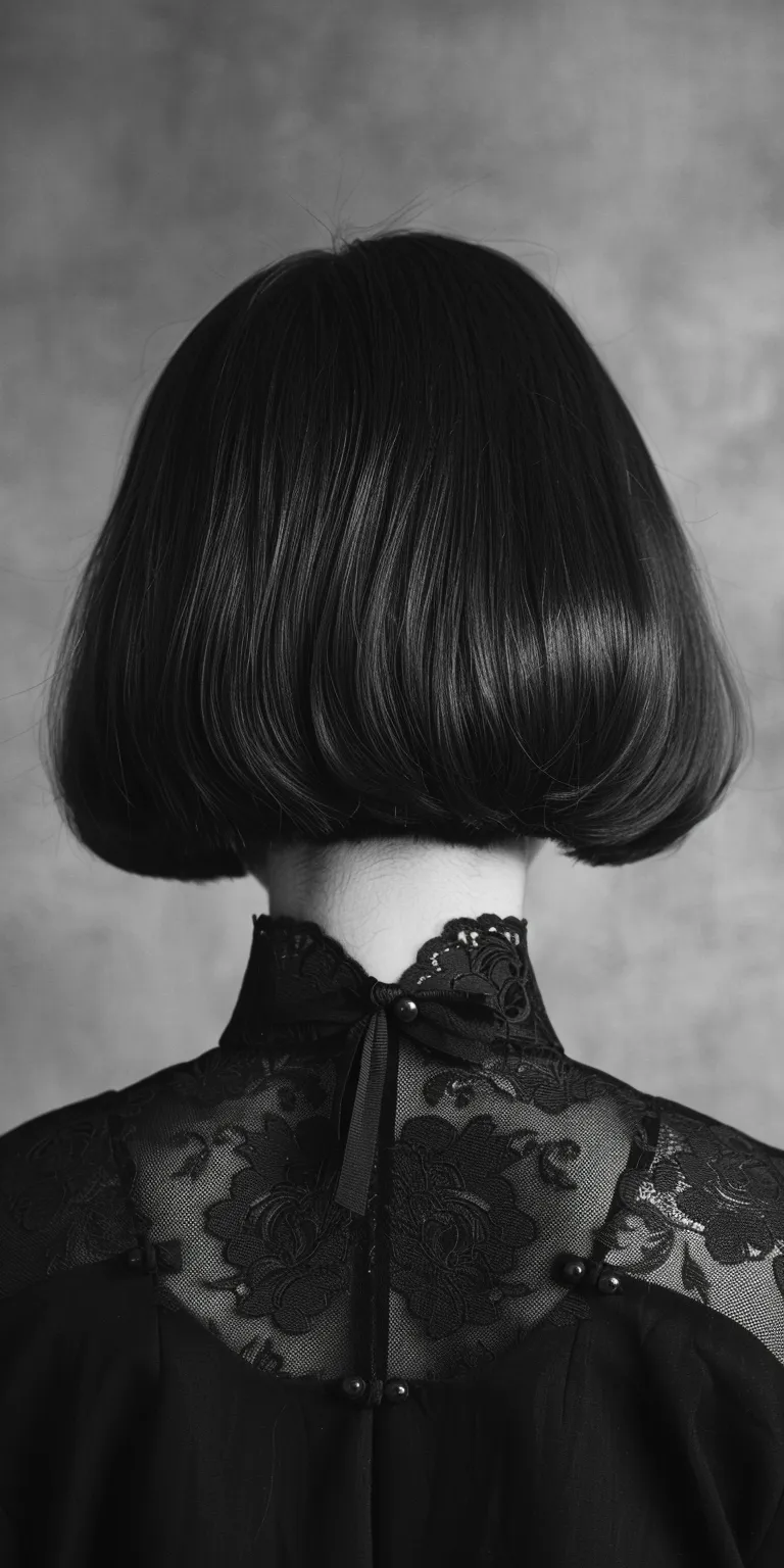 asian hair styles Asymmetric cut, Bob Chignon, Japanese women's hairstyles, Bouffant