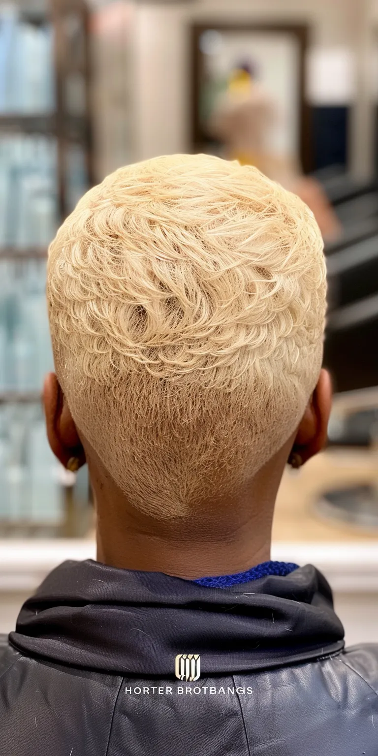 short blonde haircuts Short brush cut, Digital perm, Professional Asymmetric Pompadour