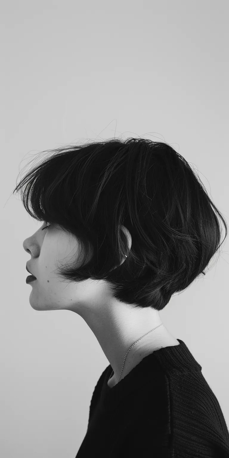 short hairstyles with bangs Asymmetric cut, Bob Pixie Short brush Butterfly haircut