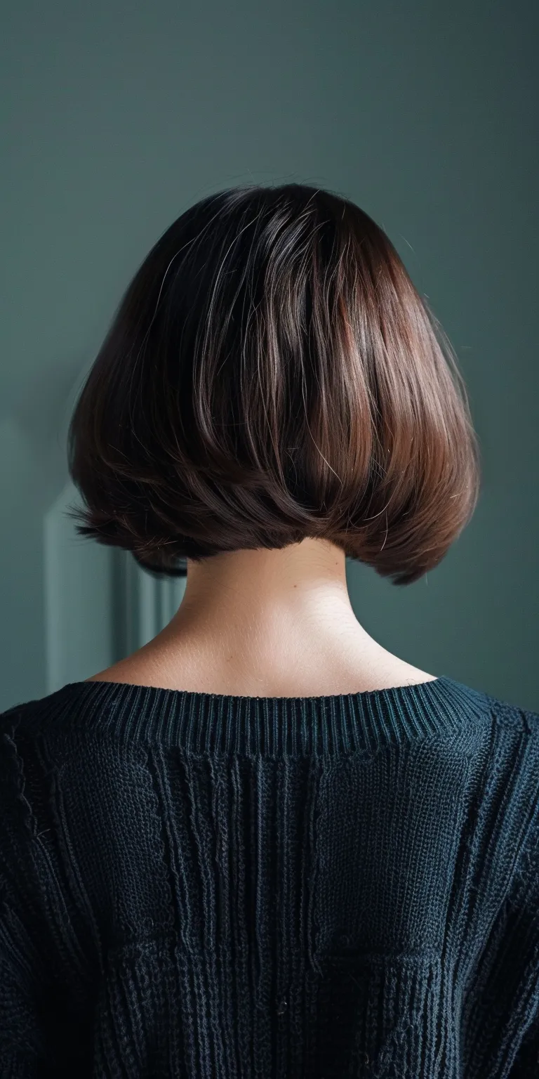 chin length hairstyles Asymmetric cut, Chignon, Bob Japanese women's hairstyles, Short brush cut