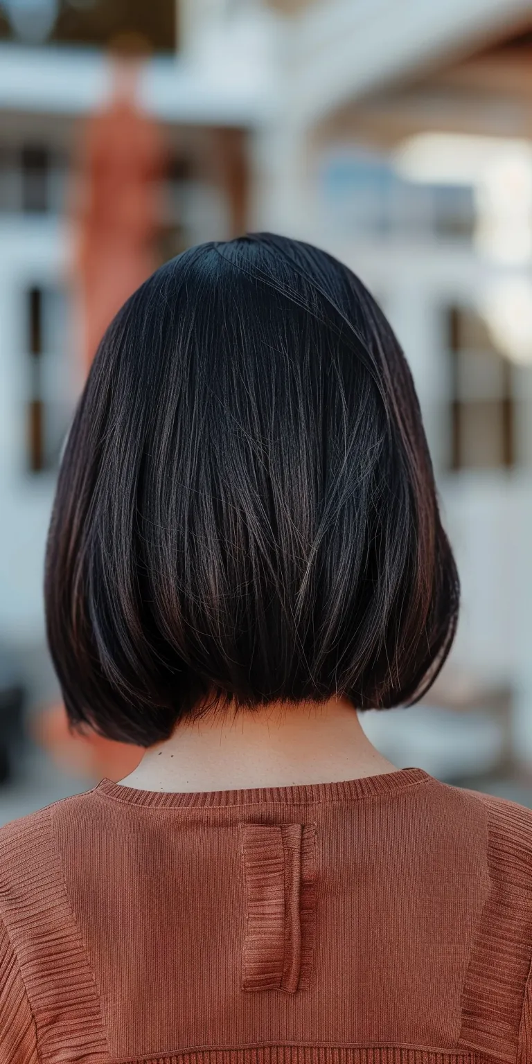 short bobs for women Asymmetric cut, Bob Japanese women's hairstyles, Short brush Stacked bob