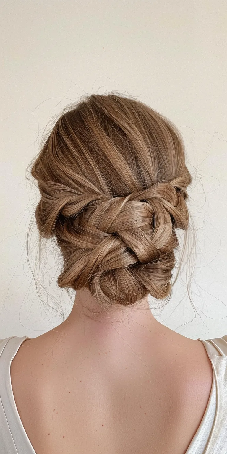 easy hairstyles for short hair Updo, Chignon, French twist, Milkmaid braid, Waterfall braids