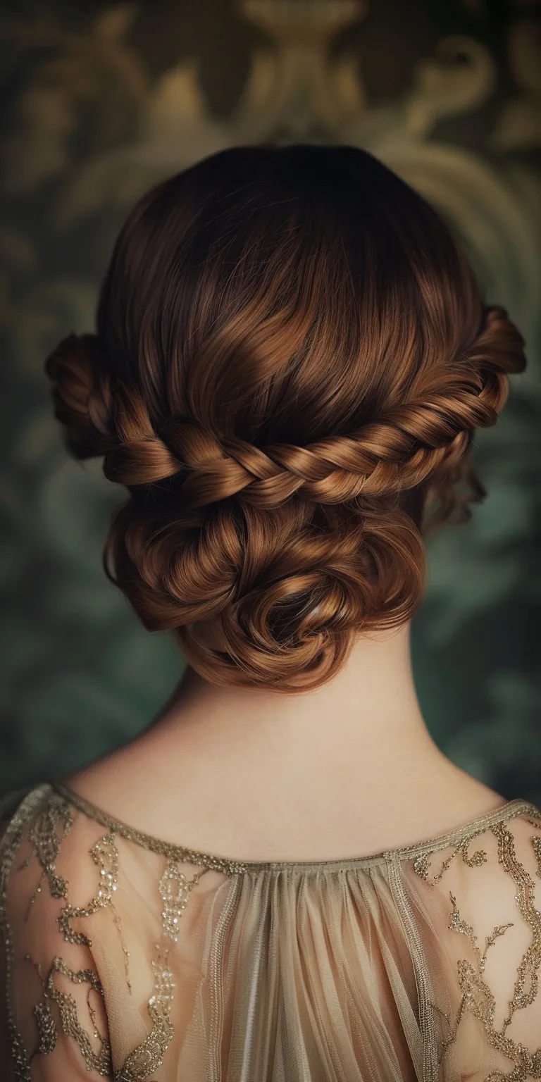 flapper hairstyles Milkmaid braid, Updo, French Braid, Historical Christian