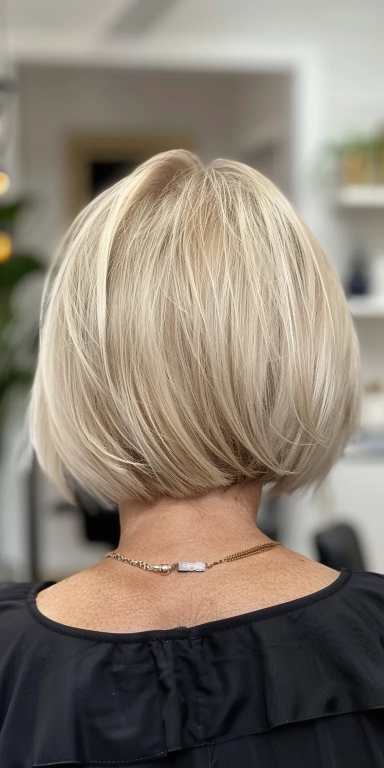 modern haircuts for women Asymmetric cut, Short brush Bob Stacked bob, Professional cut