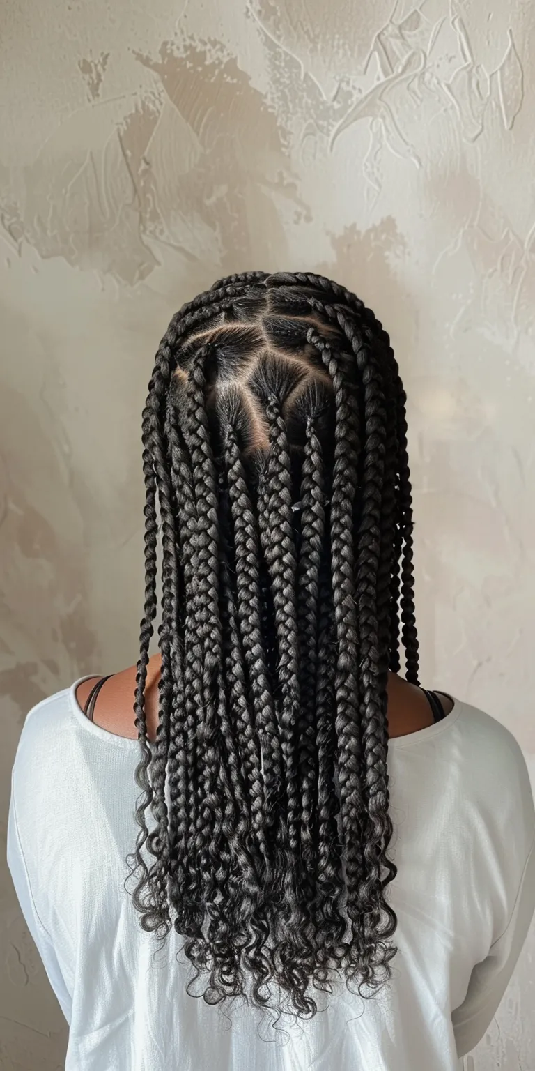 small box braids long Hair twists, Crochet braids, Waterfall Cornrows, Digital perm