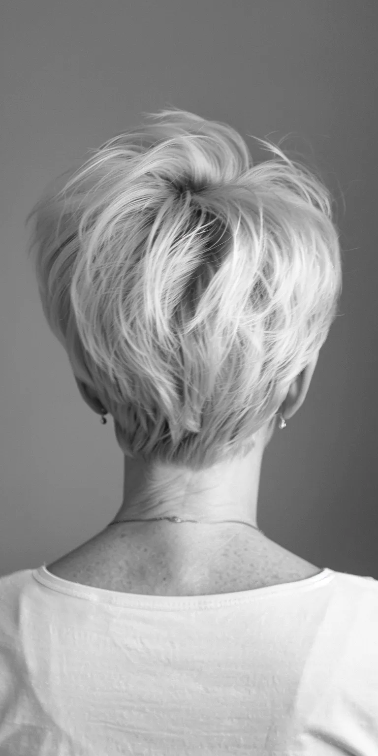 hairstyles for women over 70 Asymmetric cut, Short brush Pixie Butterfly haircut, Tonsure