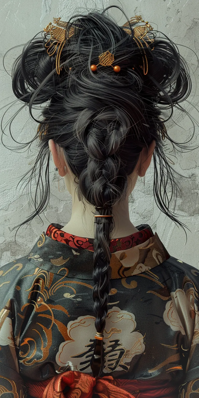 samurai hairstyle Japanese women's hairstyles, Braid, Updo, Milkmaid braid, French twist