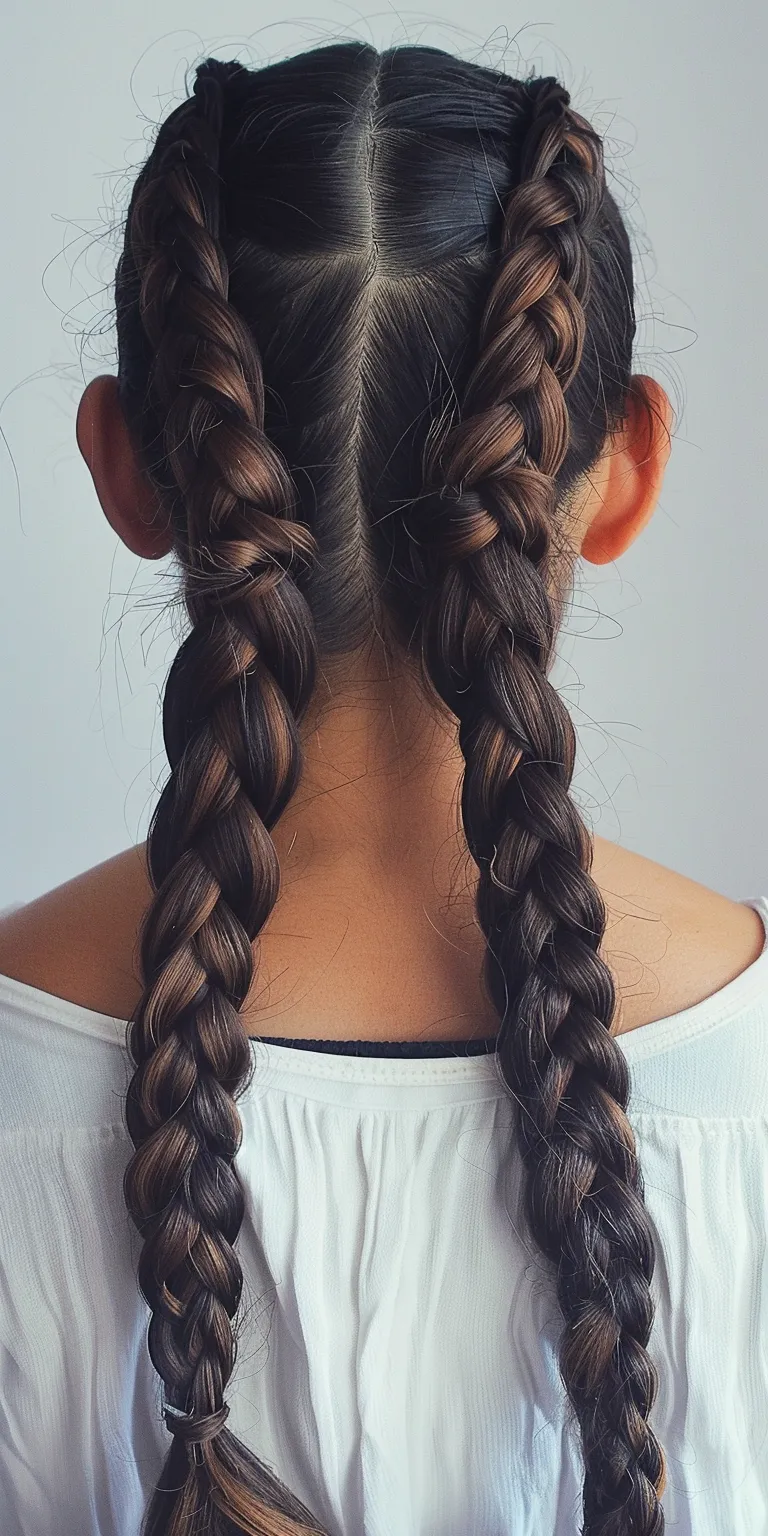 double dutch braids Waterfall braids, Braid, Boho French braid, Milkmaid braid