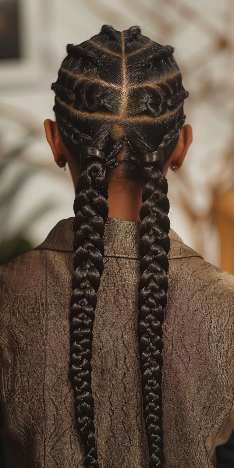 cornrow braids ponytail Boho braids, Hair crimping, Waterfall twists, French twist