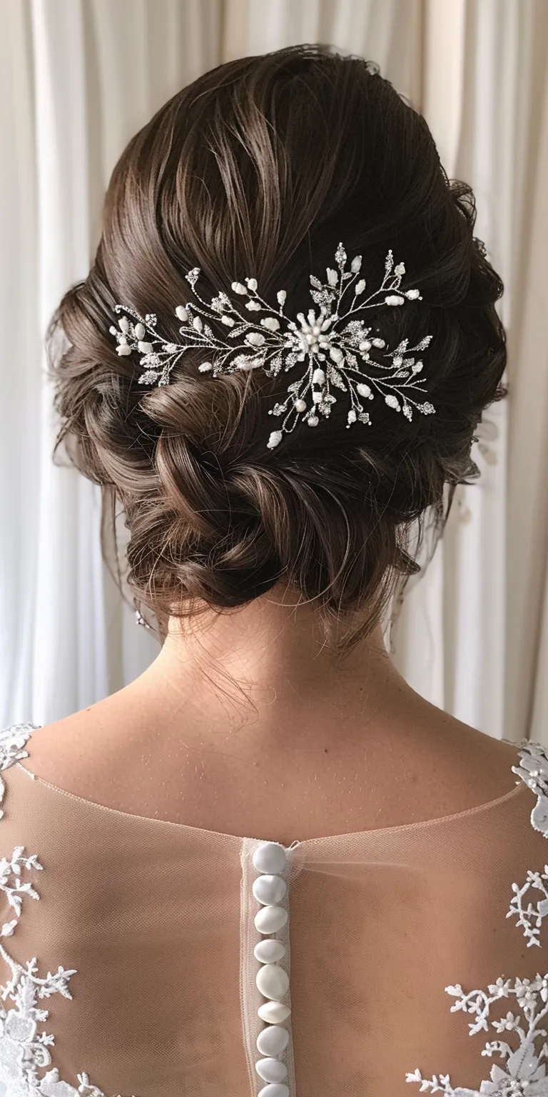 wedding hair styles Updo, Milkmaid braid, Ballerina bun, Chignon, French twist