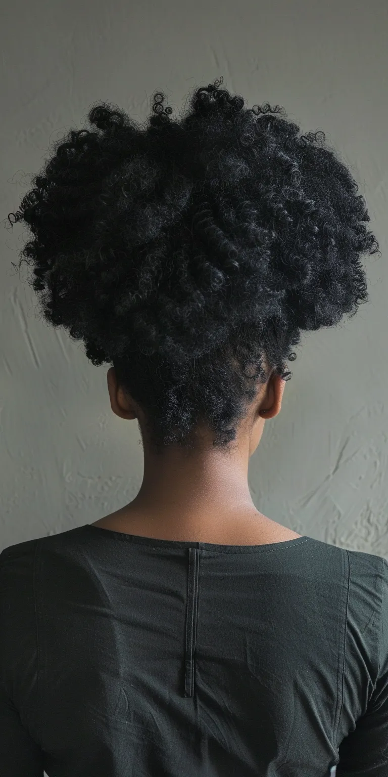 natural hair styles Afro puffs, Kinky hair, Digital perm, Asymmetric cut, Layered