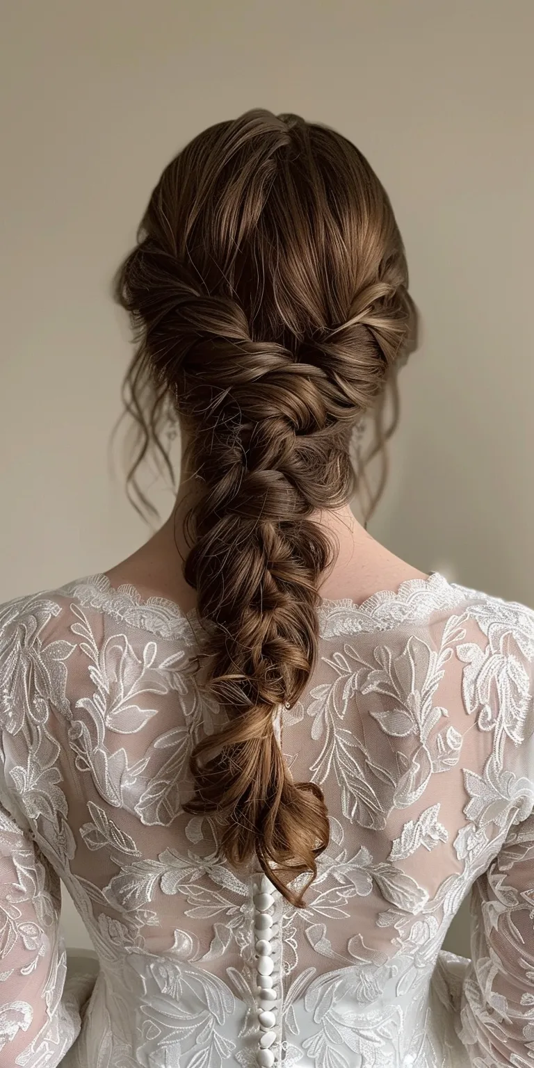 bridal hairstyles Waterfall braids, French braid, Braid, Boho Milkmaid braid