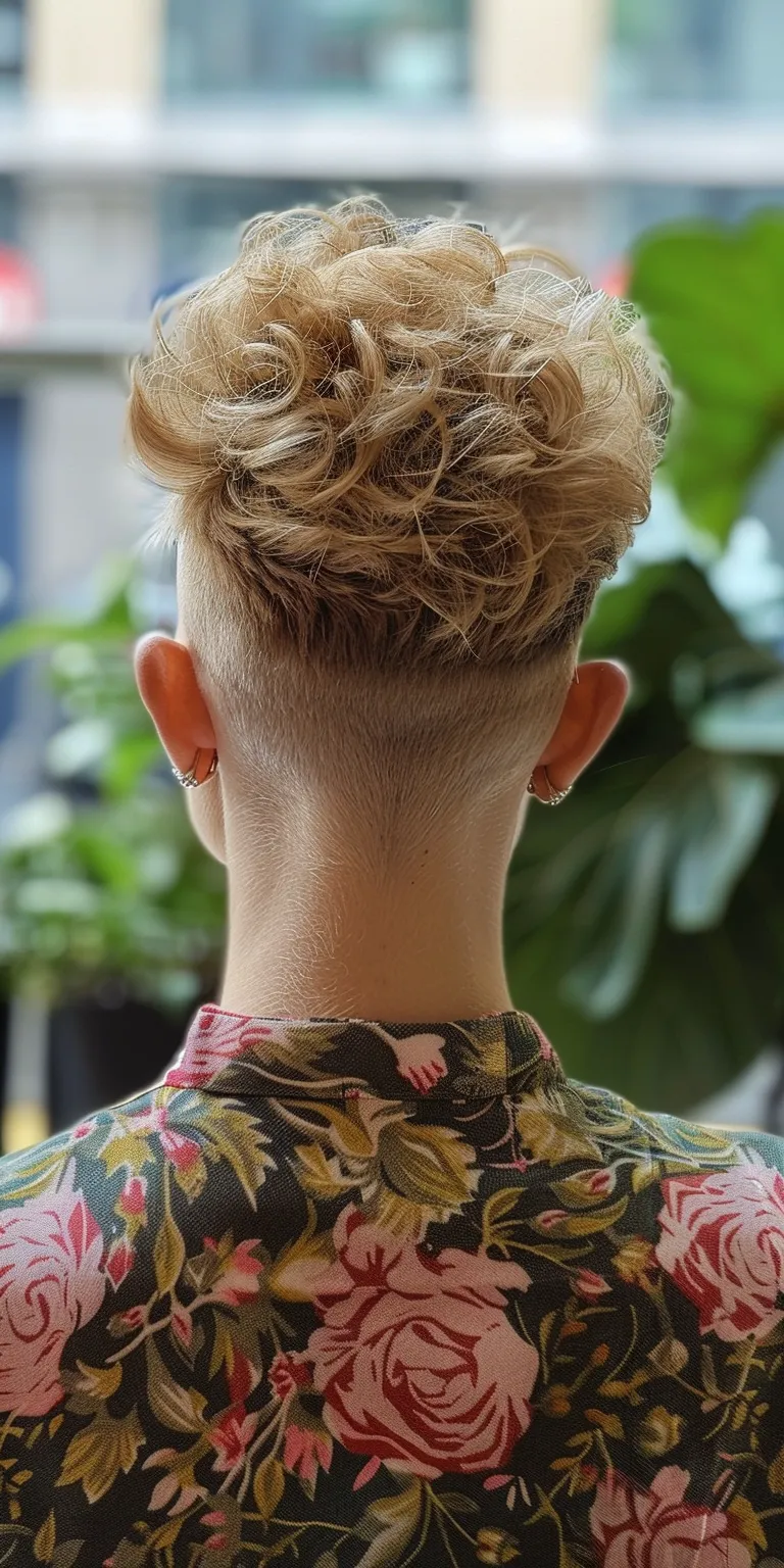 mid fade hairstyle Pompadour, Short brush cut, Butterfly haircut, Digital perm, Professional cut