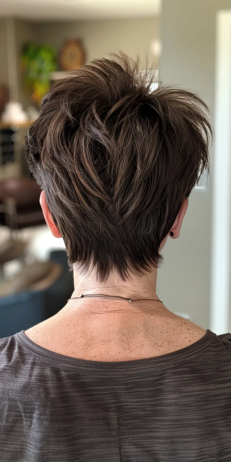 low maintenance haircuts thick hair Short brush cut, Asymmetric Pixie Butterfly haircut, Professional cut