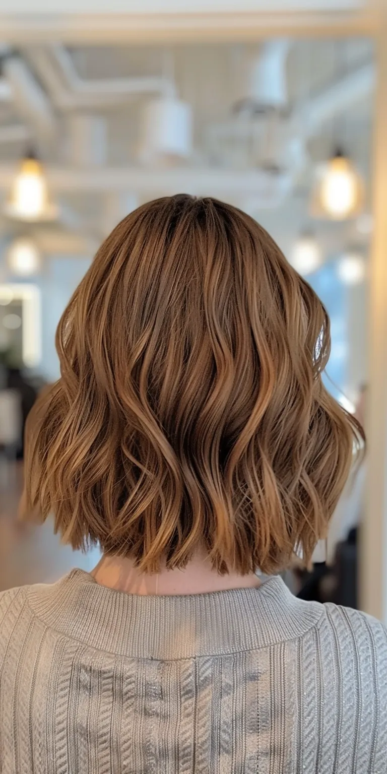 long bob hairstyles Asymmetric cut, Bob Professional Short brush Digital perm