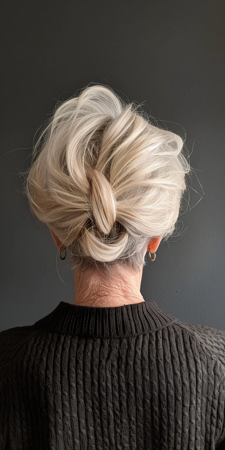 hairdos for older women Chignon, Updo, Pompadour, French twist, Asymmetric cut