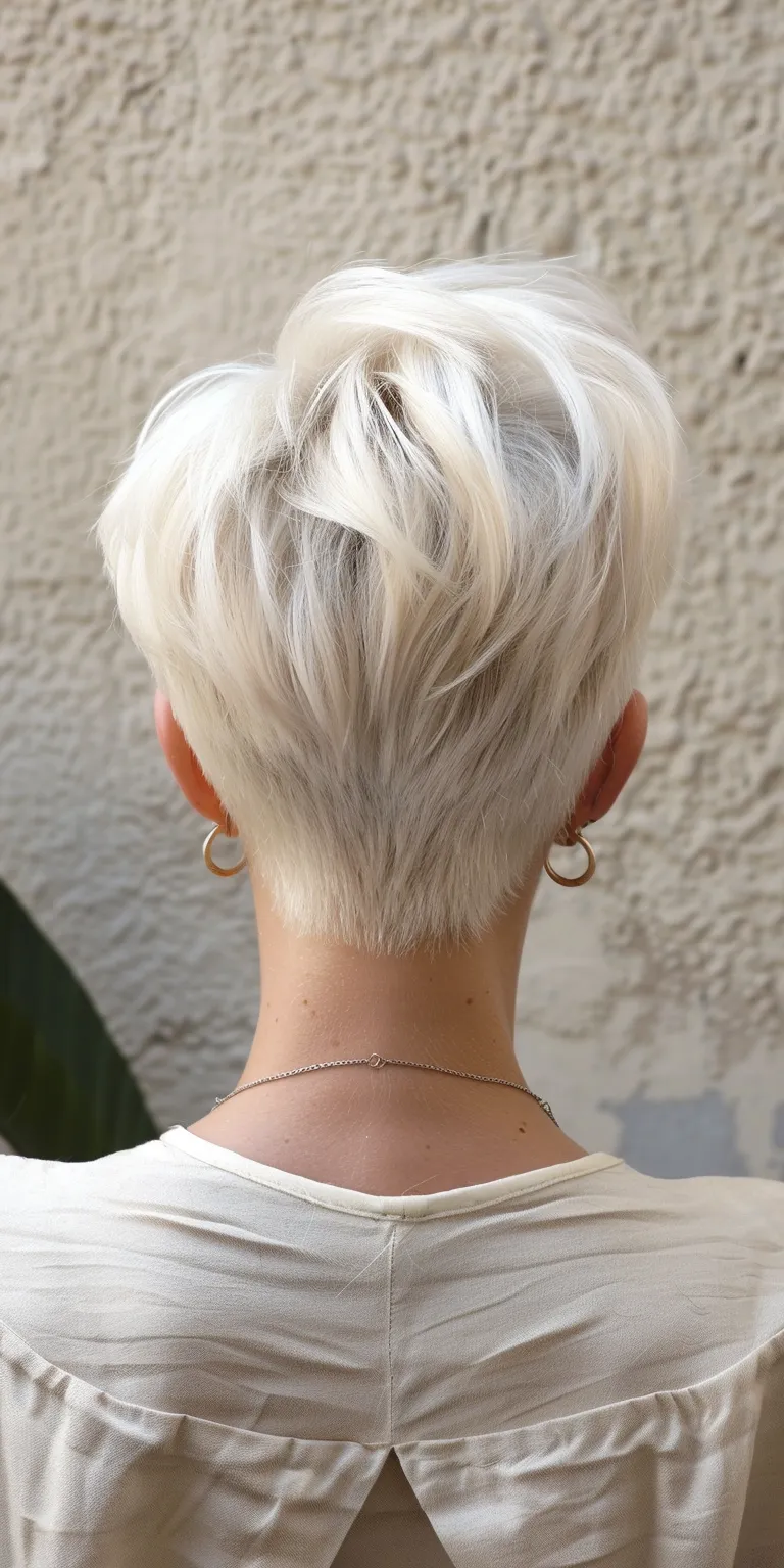 short pixie haircuts for women Asymmetric cut, Pixie Short brush Pompadour, Butterfly haircut