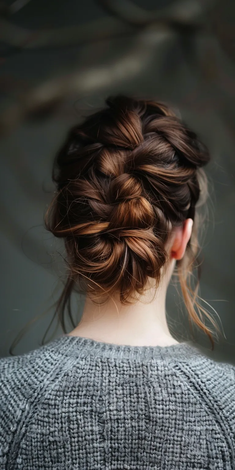 hairstyles for round faces women Chignon, Updo, French braid, Milkmaid twist