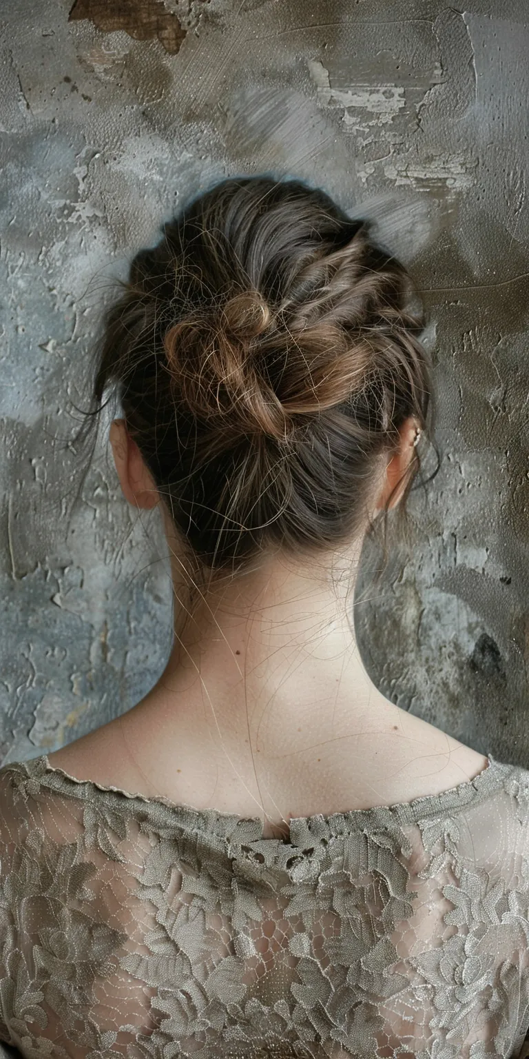 texture powder Milkmaid braid, Updo, Chignon, French twist, braid