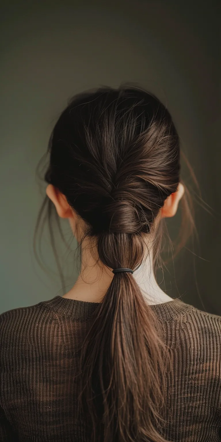 ponytail hairstyles Chignon, French twist, Updo, Japanese women's hairstyles, braid