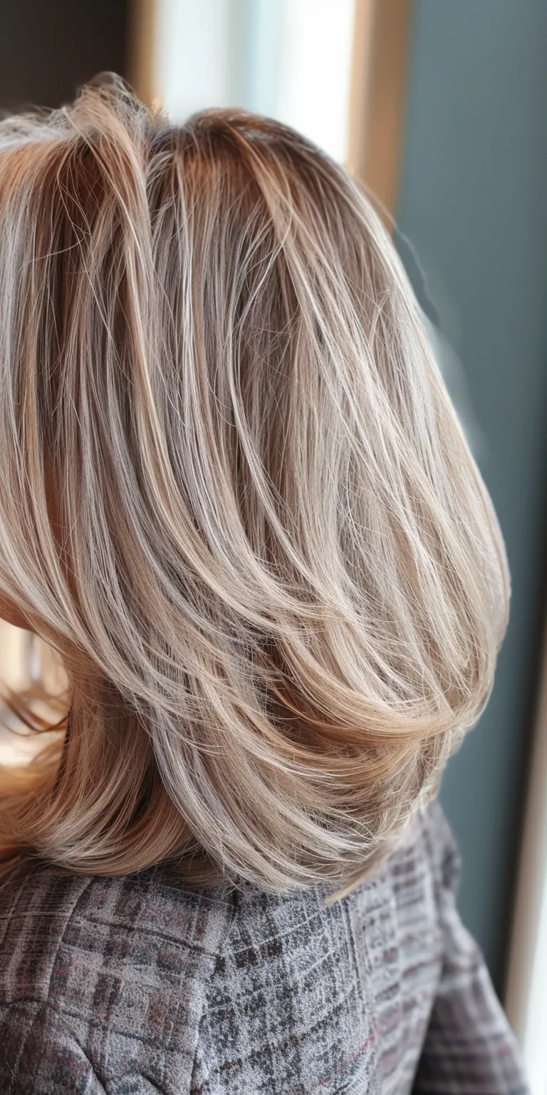 medium hair styles Layered hair, Asymmetric cut, Feathered Curtained Ringlets