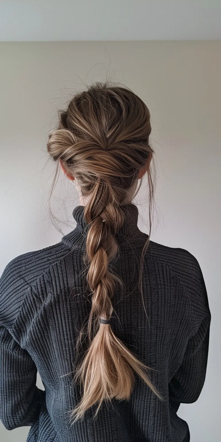 ponytail hairstyles Waterfall braids, French braid, Braid, twist, Boho braids