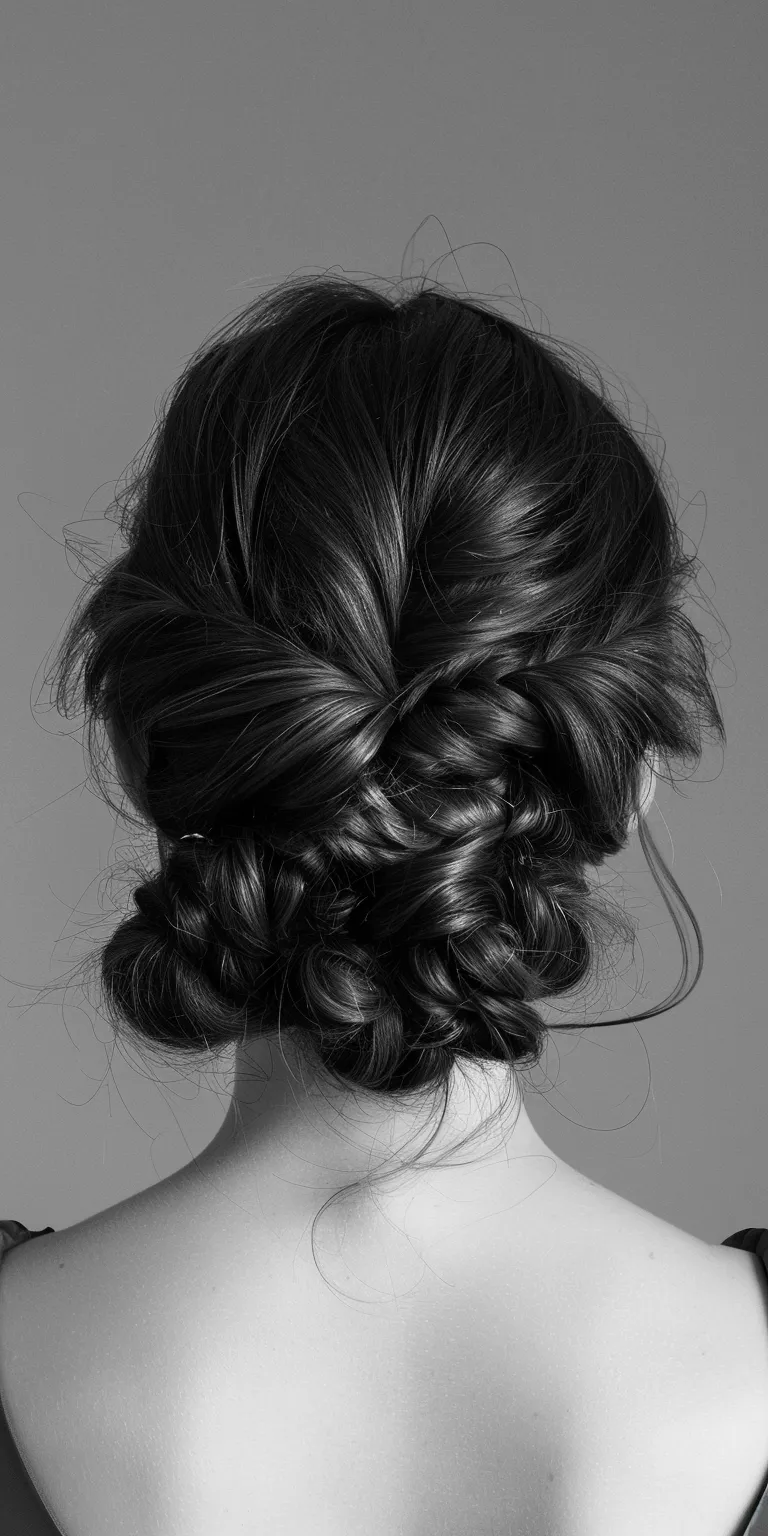 formal hairstyles Chignon, Milkmaid braid, Waterfall braids, Updo, French braid