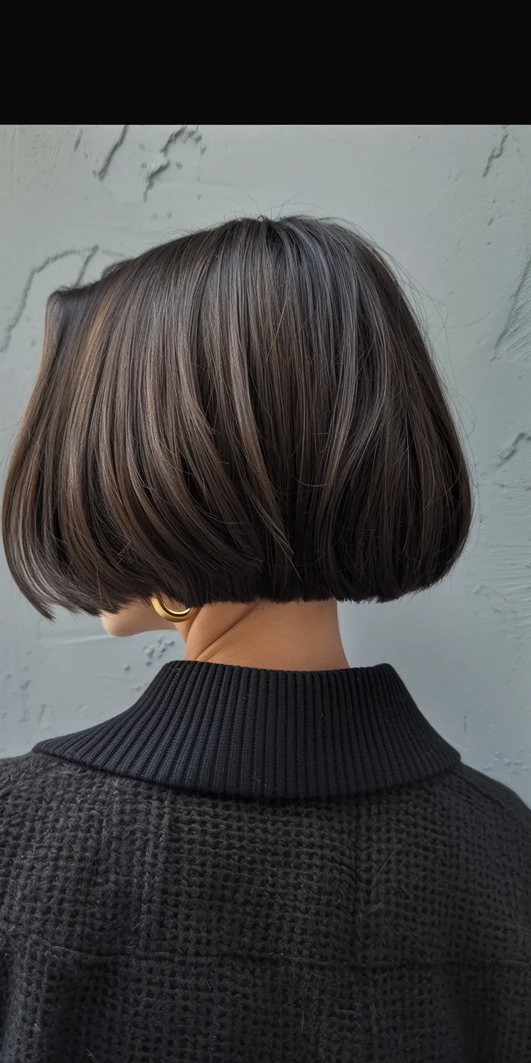 bob hairstyles Asymmetric cut, Bob Short brush Layered hair, Stacked