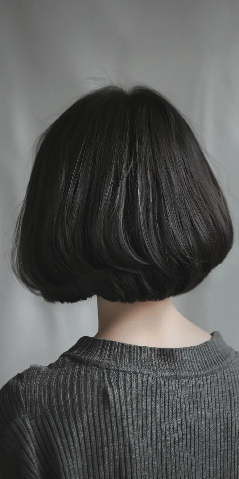 short bob with fringe Asymmetric cut, Bob Japanese women's hairstyles, Short brush Layered hair