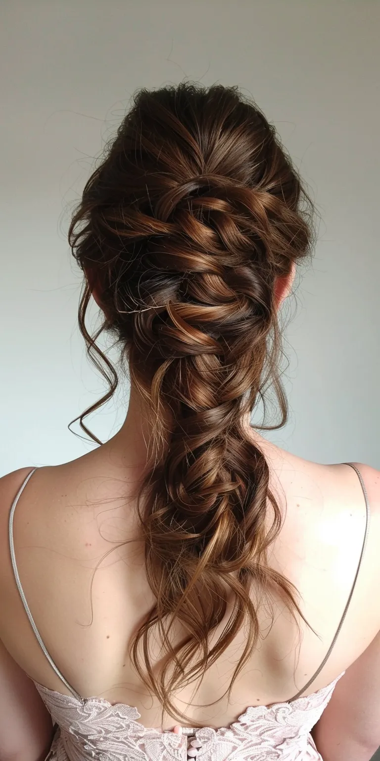 prom hairstyles Waterfall braids, French braid, Updo, Braid, Boho braids